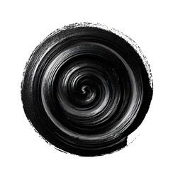 A bold swirl of carbon black. A swirling motion of dark black paint. A dynamic black paint spiral twists endlessly.
