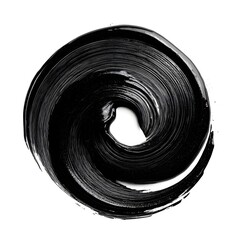 A bold swirl of carbon black. A swirling motion of dark black paint. A dynamic black paint spiral twists endlessly.