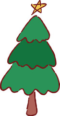 Fototapeta premium Hand Drawn Christmas Tree