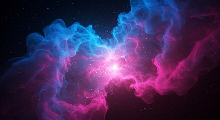 Obraz premium Abstract Cosmic Nebula with Vibrant Colors and Sparkling Starfield Backdrop