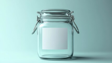 Empty Glass Jar with Blank Label:  A Versatile Storage Solution, Perfect for Preserves, Crafts, or Organization.  Simple, Clean Design, Ready for Your Creative Label.