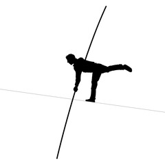 acrobat tightrope walker illustration silhouette 