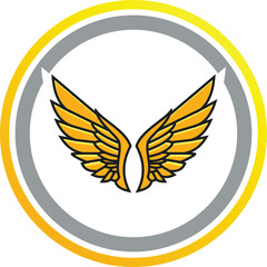 Golden wings emblem, a symbol of freedom and flight