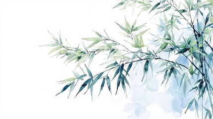 Fresh and natural background image of bamboo leaves