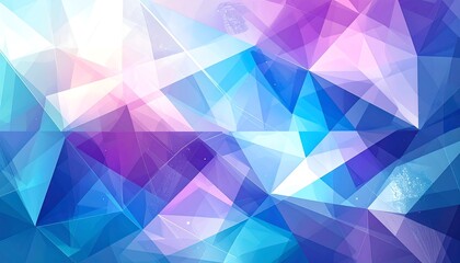 Abstract geometric background with overlapping triangles in shades of blue and violet