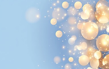 Abstract Light Background With Golden Circles And Stars