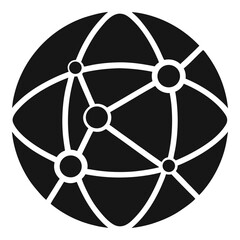 Networking Global Connectivity Silhouette Icon &ndash; Solid Business Network Symbol