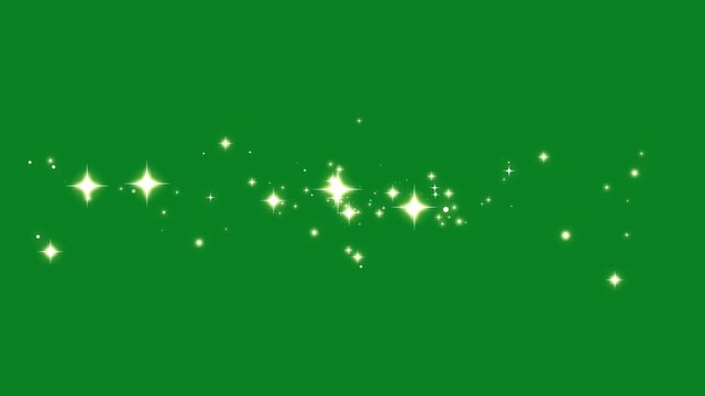 Golden stars and bokeh lights sparkle, magic sparkles glitter line stars, glowing fairy sparkle line burst, fairy dust wand glitter stars trail transition on alpha channel loop 4k animation