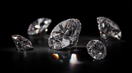 Diamonds on black background