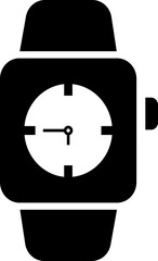 Smartwatch icon black wearable watch vector fitness tracker group in flat style, heart rate monitor, time, tech gadget symbol pack, minimal outline design