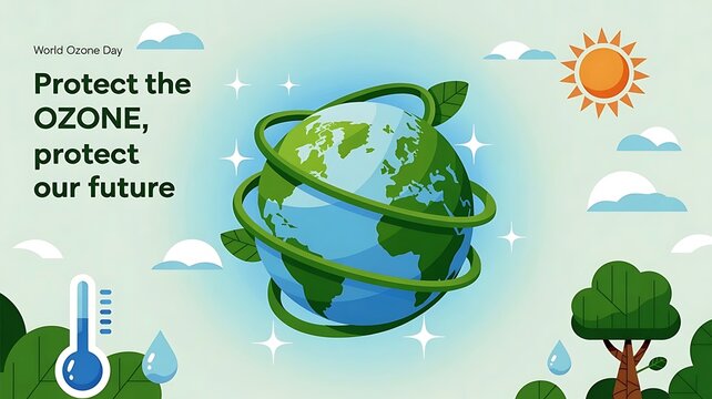Environmental Conservation Concept for World Ozone Day with Planet Earth