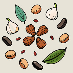 coffee beans seamless pattern