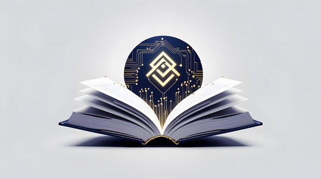 Digital Codex Logo Design with Book and Circuit Lines
