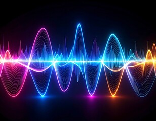 Abstract vibrant audio waveform