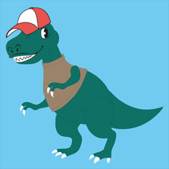 Cute Dino in a Cap