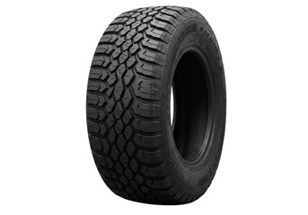 Off-road tire isolated on transparent background, all-terrain mud tire for trucks and SUVs