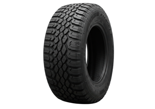 Off-road tire isolated on transparent background, all-terrain mud tire for trucks and SUVs