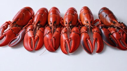 Red lobster on a wooden table ready to eat
