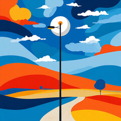 Streetlight - A tall post with a light