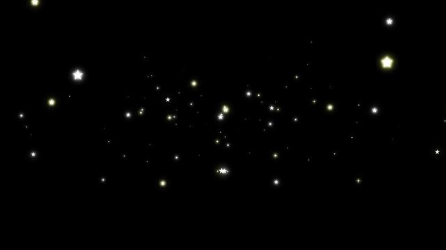 Multiple sets of glittering particle trails for video transition or wipe effect on a black screen background. Glitter particles light trail, alpha channel loop 4k animation, twinkle magic