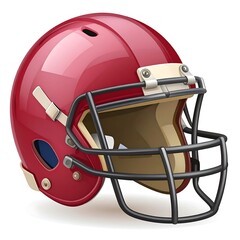 Naklejka premium Red football helmet, realistic illustration
