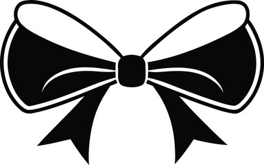 black bow on white background