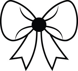 black and white bow isolated