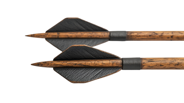 Vintage Arrow Sharp Tip Wooden Shaft Ancient Weapon Illustration