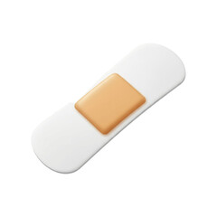 A close-up, top-down view of a single adhesive bandage with a tan pad.