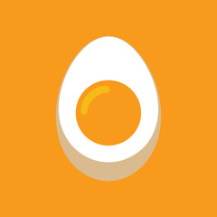 A single perfectly boiled egg cut in half vector art illustration