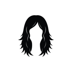 long hair silhouette vector art illustration