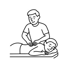 person giving a massage vector line icon on a white background.
Vector line icon on a white background