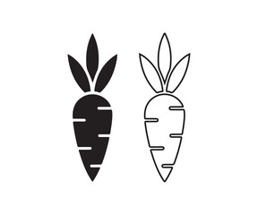 Vector carrot icon pair on clean background