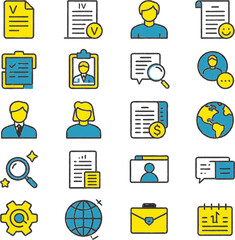 Job Search Vector Icon Set,
Great for Presentation. 