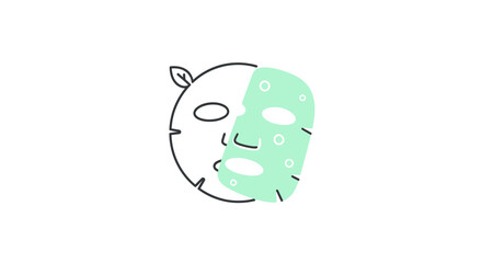Obraz premium Illustrated Half-Face Sheet Mask with Leaf Detail.