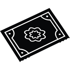 area rug vector icon on whitr background