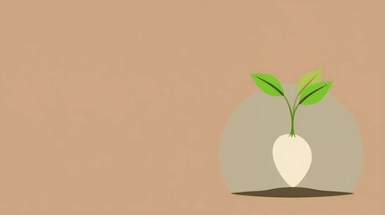 small green plant in white vase on neutral background symbolizing nature growth freshness sustainability hope calm and design