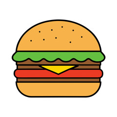 hamburger on a white vector illustration 
