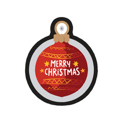 Festive Red Christmas Ornament with Merry Christmas Text Sticker