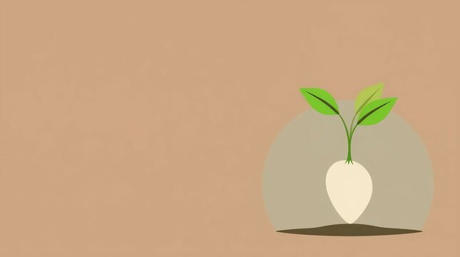 small green plant in white vase on neutral background symbolizing nature growth freshness sustainability hope calm and design