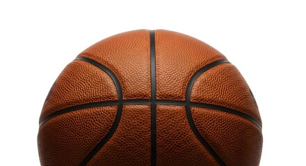 Fototapeta premium Basketball's Grip: A captivating image of a basketball, capturing its intricate details and iconic form, inviting you to delve into the game.