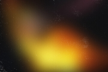 Orange yellow red abstract light leak blur on black background with vintage film texture, dust, scratches and noise. Blurred wallpaper overlay with grainy effect, perfect for design, photo editing