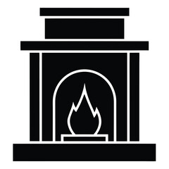 fireplace  modern  vector icon  on white backgroun