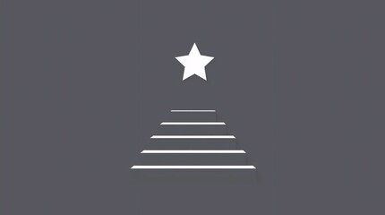 minimalist staircase design leading to bright white star symbol of success and progress
