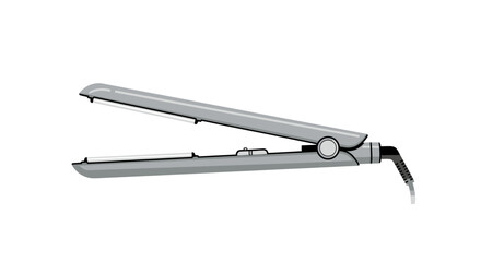 Silver Hair Straightener with Open Ceramic Plates.