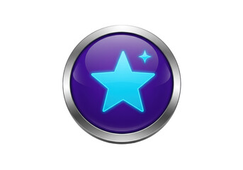 Blue star icon PNG isolated on transparent background, favorite button for app design