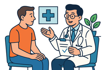 Doctor consults with patient discussing health concerns and medical advice