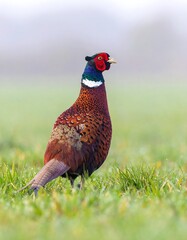 Pheasant in a grassy field