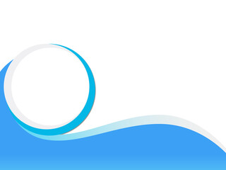 Obraz premium Abstract blue wave with circle placeholder illustration