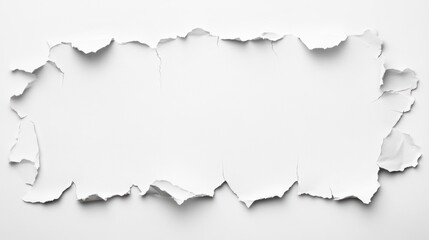 Torn white paper texture background frame distressed overlay